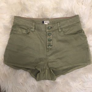 Roxy High Waisted Shorts Size 27 Army Green